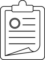 Financial Paper With Clipboard Icon In Line Art. vector