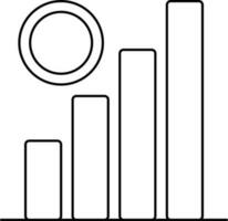 Thin Line Financial Growth Graph Icon Or Symbol. vector