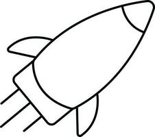 Rocket Icon In Line Art. vector