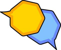 Blue And Yellow Color Speech Bubbles Icon. vector