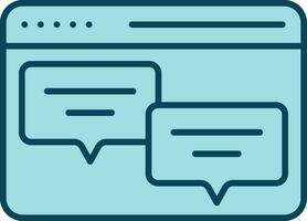 Online Chatting Icon In Blue Color. vector