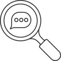 Search Message Icon In Black Outline. vector