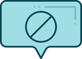 Block Message Icon In Blue Color. vector