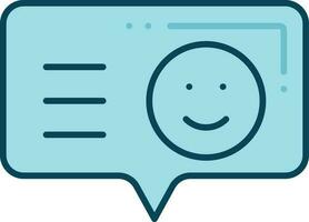 Emoji Message Chat Icon In Blue Color. vector