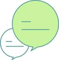 Speech Bubble Icon In Green And White Color. vector