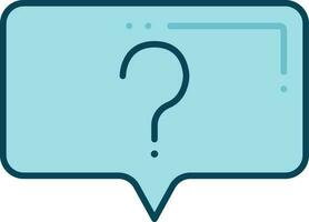 Question Message Icon In Blue Color. vector