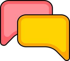 Speech Bubbles Icon In Pink And Yellow Color. vector