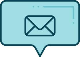 Mail Chat Icon In Blue Color. vector