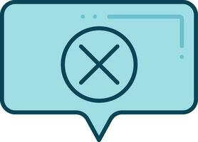 Cross Or Delete Message Icon In Blue Color. vector