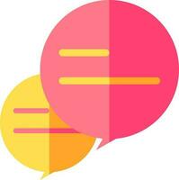 Speech Bubble Icon In Pink And Yellow Color. vector