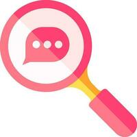 Search Message Icon In Pink Color. vector