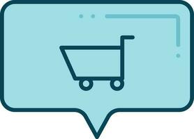 Shopping Message Icon In Blue Color. vector