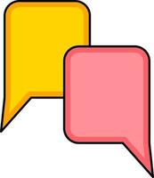 Speech Bubble Icon In Yellow And Pink Color. vector