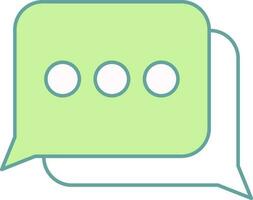 Chat Box Icon In Green And White Color. vector