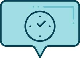 Chat Time Icon In Blue Color. vector