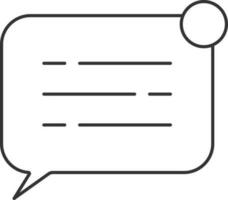 Black Outline Chat Box Icon In Flat Style. vector