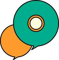 Isolated Finance Speech Bubble Icon In Green And Orange Color. vector