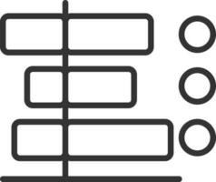 Gantt gráfico icono en negro contorno vector