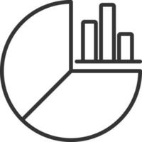 Diagram Chart Icon In Black Line Art. vector