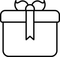 Linear Style Gift Box Icon Or Symbol. vector