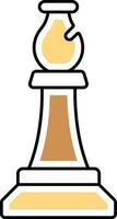 Chess Bishop Icon In Brown And Yellow Color. vector