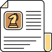 Scroll Chess List Or Document Icon In Yellow And White Color. vector