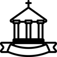Archaeological Or Church Icon In Black And White Color. vector