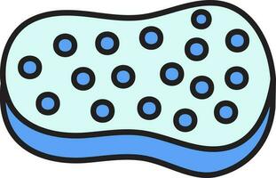 Isolated Sponge Flat Icon In Blue Color. vector