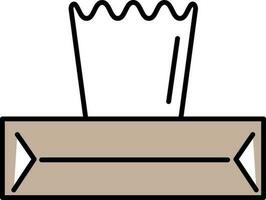 Tissue Box Flat Icon In Grey And White Color. vector