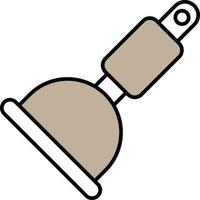 Isolated Plunger Flat Icon In Grey And White Color. vector