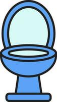 Toilet Bowl Icon In Blue Icon. vector