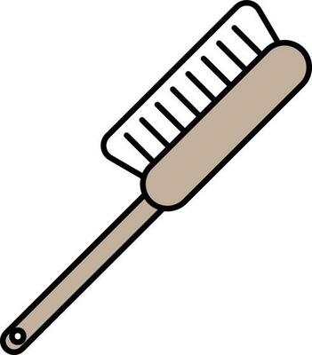 Grey And White Toilet Brush Icon In Flat Style.