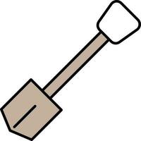 Grey And White Shovel Flat Icon Or Symbol. vector