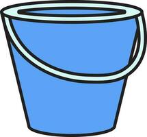 Isolated Bucket Icon In Blue Color. vector