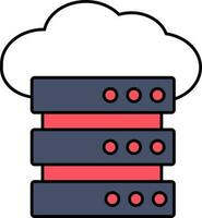 Cloud Server Icon Or Symbol In Flat Style. vector