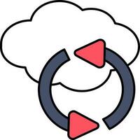 Isolated Cloud Sync Icon In Flat Style. vector