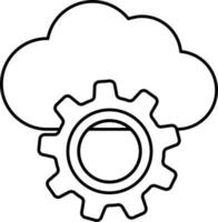 Cloud Setting Icon Or Symbol In Outline Style. vector