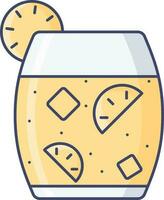 Illustration of Lemonade Cocktail Icon in Flat Style. vector