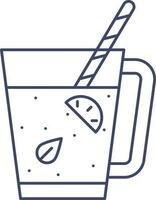 Illustration of Lemonade Cocktail Icon in Line Art. vector