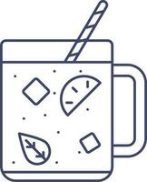 Illustration Of Drink Mug With Straw Icon. vector