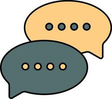 Speech Bubble Icon In Orange And Gray Color. vector