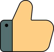 Like Or Thumbs Up Icon In Orange And Gray Color. vector