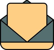 Envelope With Letter Icon In Orange And Gray Color. vector