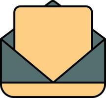 Envelope With Letter Icon In Orange And Gray Color. vector