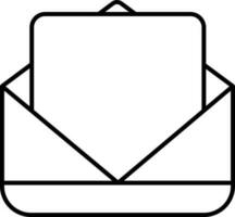 Envelope With Letter Icon In Black Line Art. vector