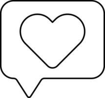 Favorite Chat Icon In Black Outline. vector