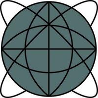 Global Communication Icon In Gray Color. vector