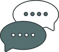 Speech Bubble Icon In White And Gray Color. vector