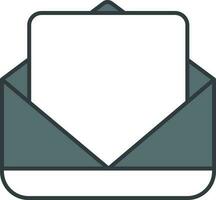 Envelope With Letter Icon In White And Gray Color. vector