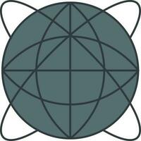 Global Communication Icon In Gray Color. vector